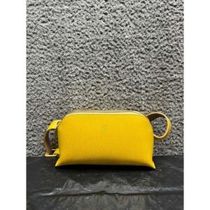 Nora Lozza Women's Textured Leather Adjustable Waist Pack Belt‎ Bag Yellow